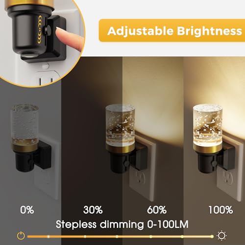 Night Light Dimmable Bubble Night Lights Plug into Wall (Bubble-3000K / 2 Pack)