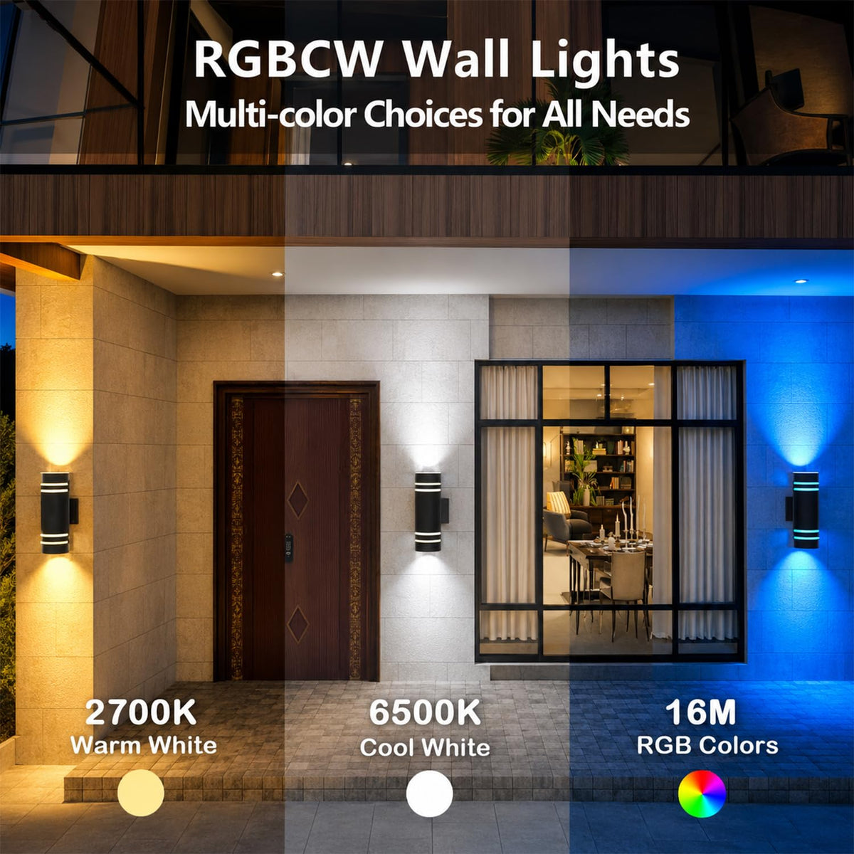 Outdoor Wall Lights (Black-C)