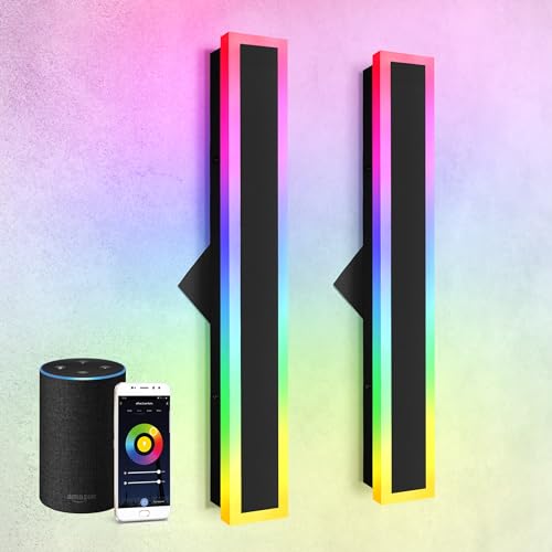 24" LED Linear Wall Sconce 2 Pack (Black)