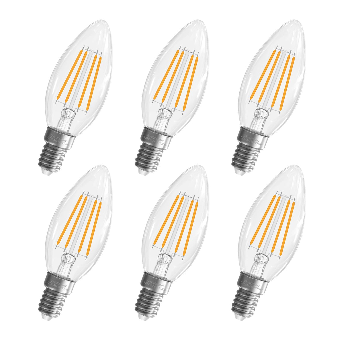Candelabra Light Bulbs 60 watt Equivalent (6 Pack / 60w Soft White)