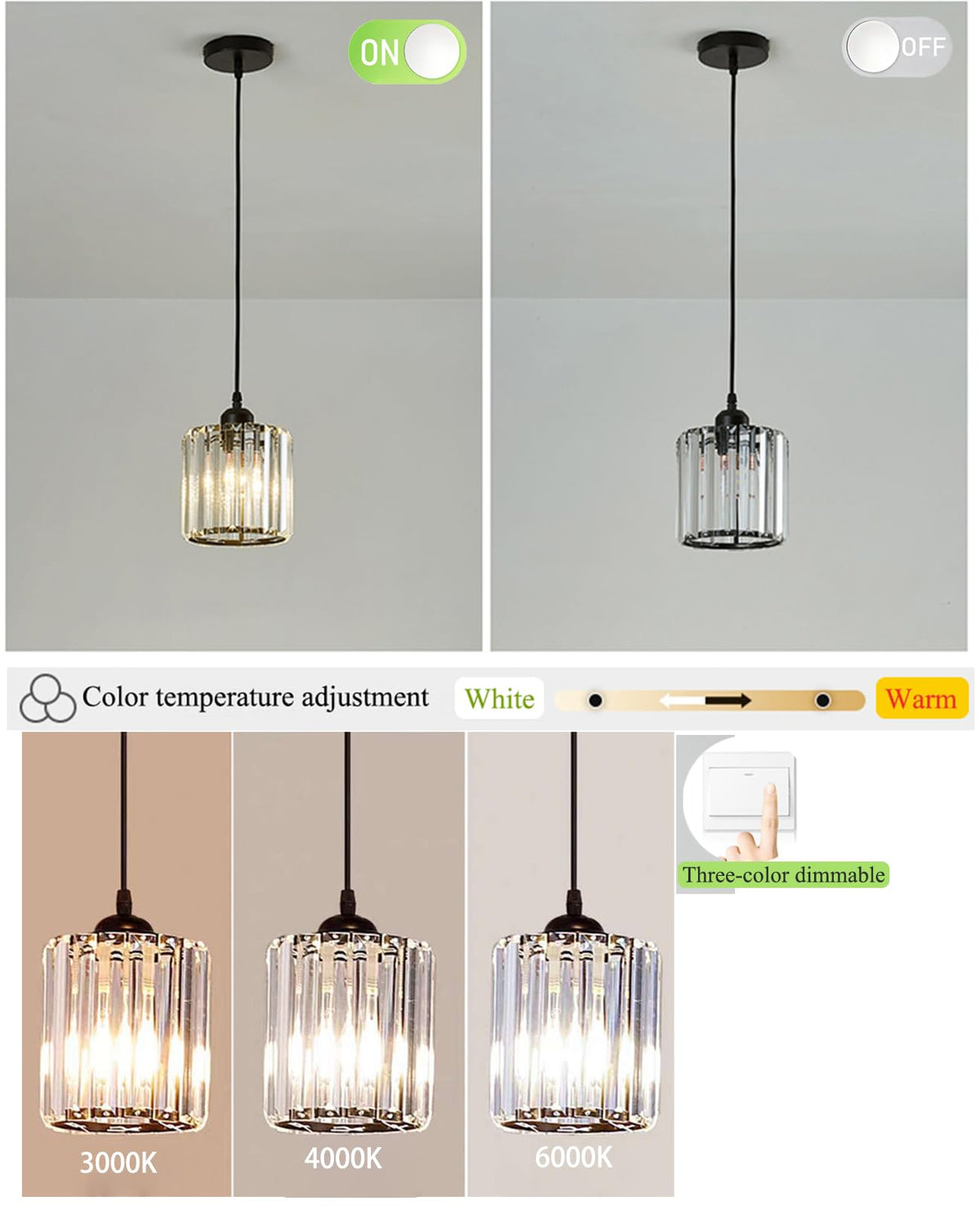 Crystal Pendant Lights Black 1 Light Cluster Ceiling (1 light)