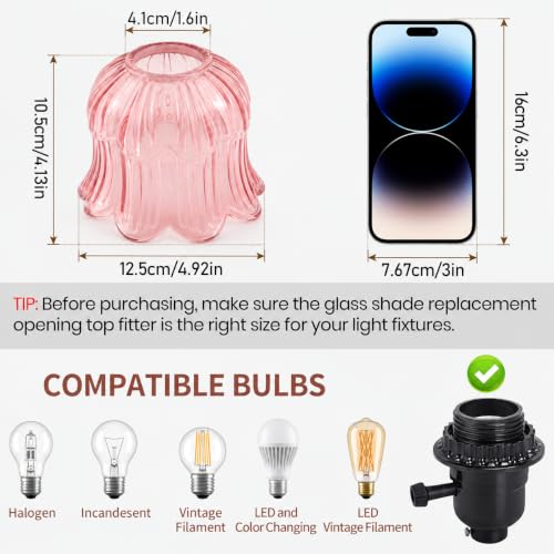 Tulip Lamp Shades Replacement (pink Lotus)