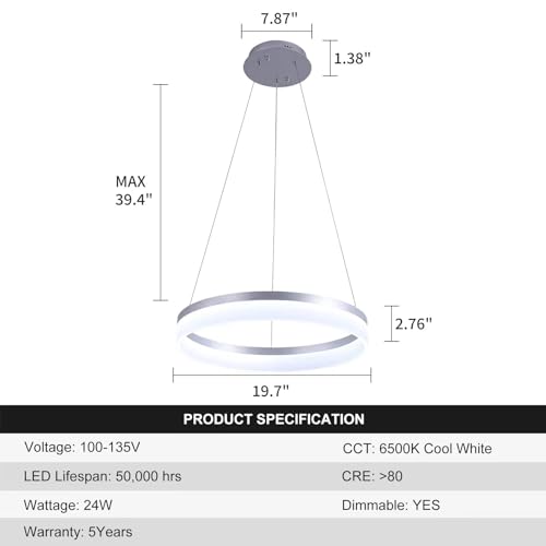 Modern LED Ring Chandelier