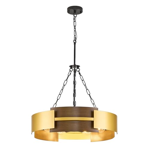 Industrial Drum Chandelier Round Metal Pendant Light Fixture