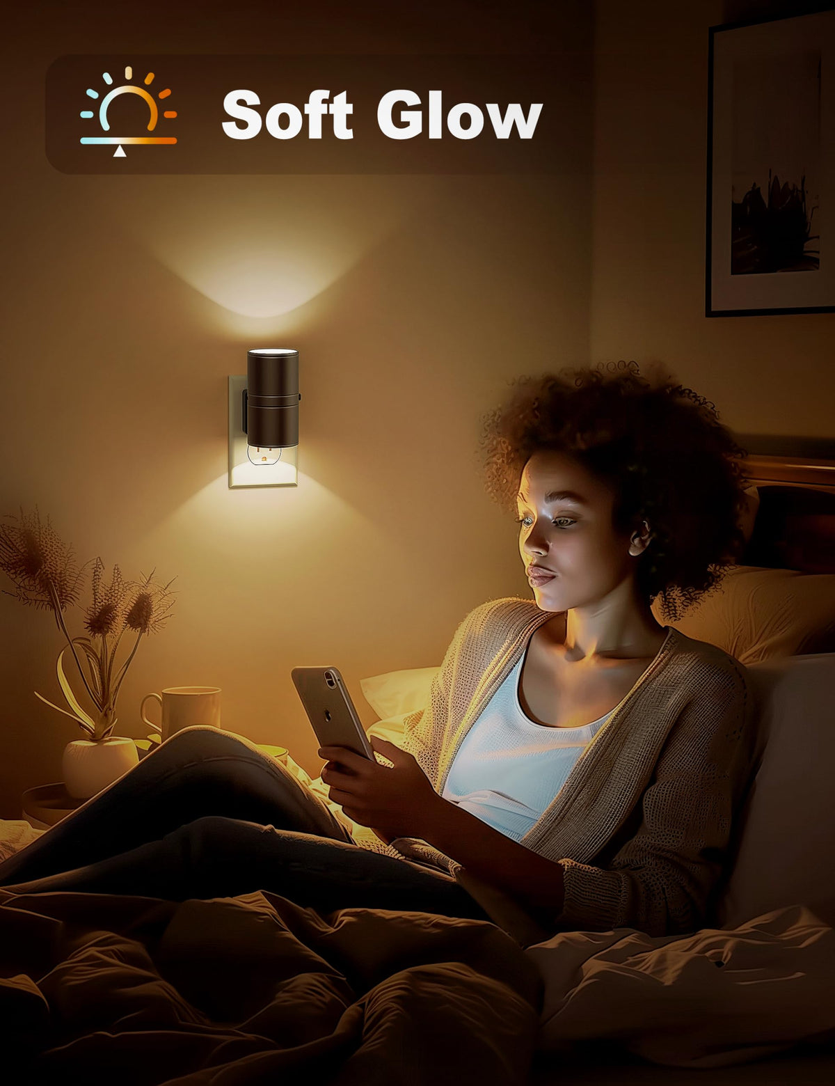 Night Lights Plug into Wall (Black)
