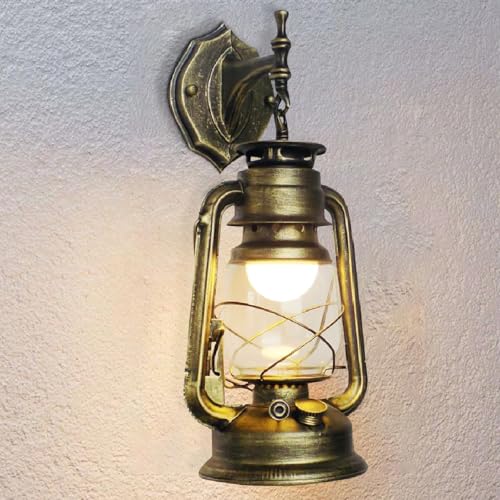 Industrial Rustic Wall Sconce Lantern Light (Cyan Bronze / 2pcs)