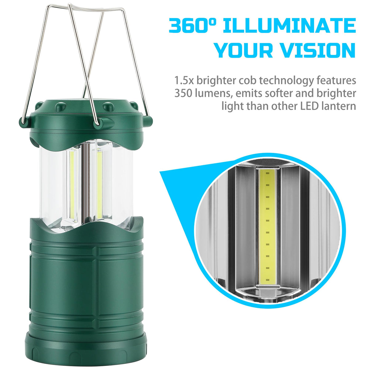 LED Camping Lantern (Blue, Dark Green, Gold, Black)