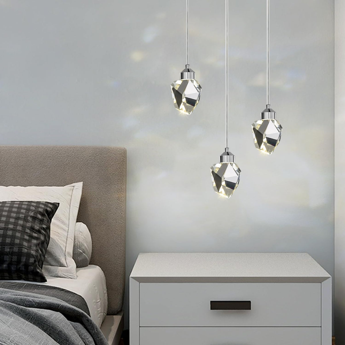 Silver Diamond Crystal 3 (Silver / 3-Light)