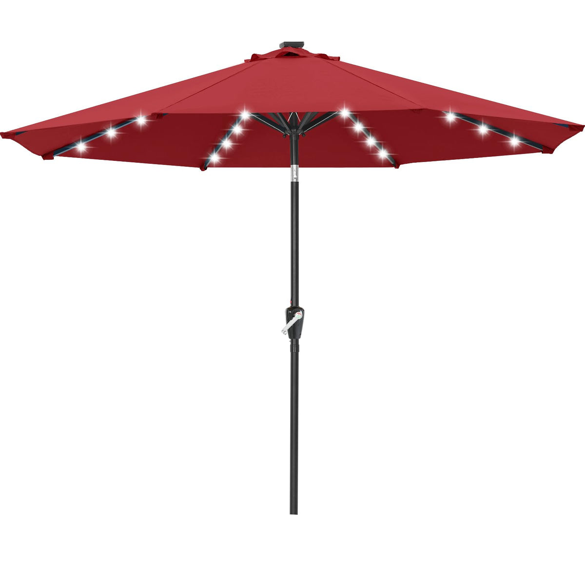 Solar Led Patio Umbrella with 32 Lights 9FT (LED Umbrella / 9ft / burgundy)