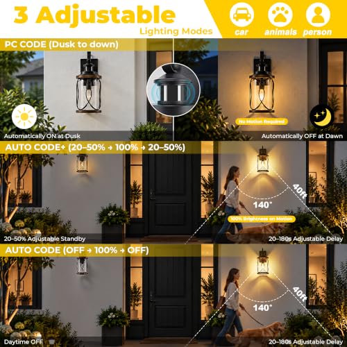 16" Farmhouse Motion Sensor Wall Light (Wood Grain / 16''(1-Pack))