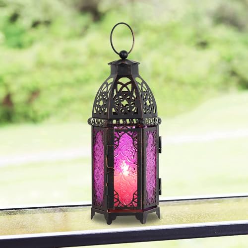 Halloween Lanterns Decorations Indoor & Outdoor (Medium / Purple - 11''h)