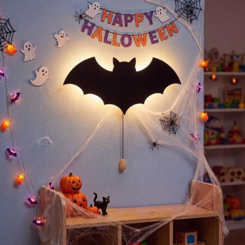 Halloween Bat Night Light Wall Lamp Sleeping Nursery Lighting (Bat)