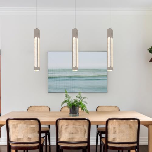 Integrated LED Pendant Lights Fixture (Brushed Nickel / 3 Pack)