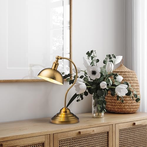 Bankers Cordless LED Table Lamp (Antique Brass)