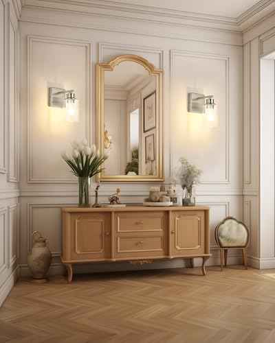 Wireless Battery Operated Wall Sconce Set of 2 with Remote Control (Nickel(Clear Lampshades))