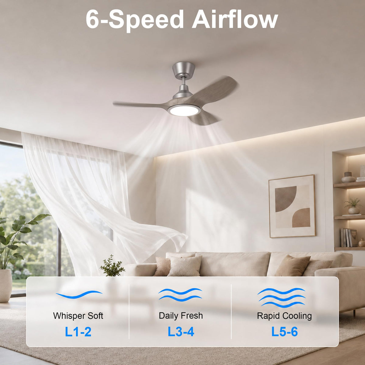 36" Small Ceiling Fan with Light (Brushed Nickel / 36 Inch)