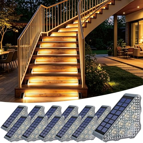 Solar Stair Lights 12 Pack (Warm White / 12Pack)
