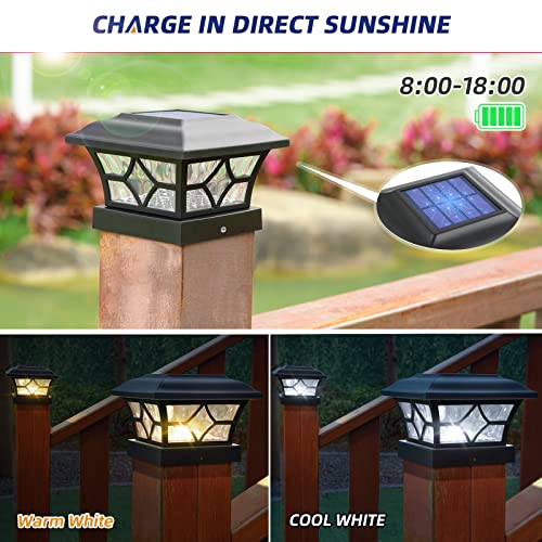 4x4 Solar Post Cap Lights 4 Pack (Black / 4 Pack)