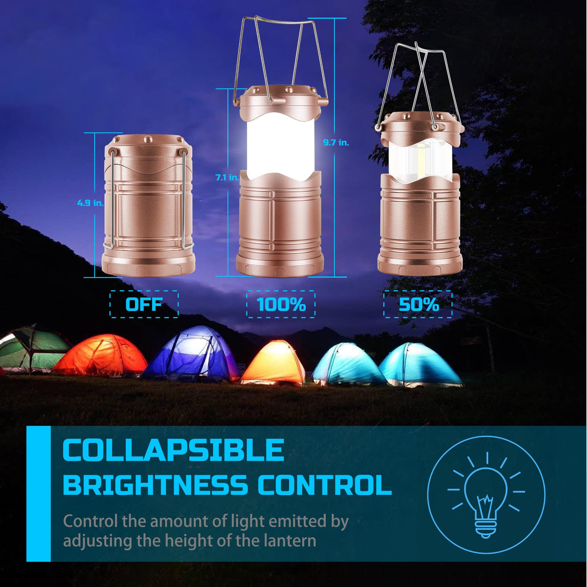 LED Camping Lantern (Rose Gold)