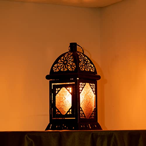 Candle Lanterns Decorative Indoor & Outdoor (Large / Amber-square - 12''h)