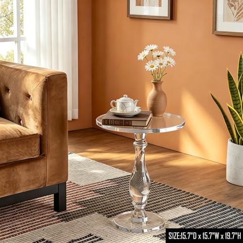 Clear Acrylic Round End Table (Medium)