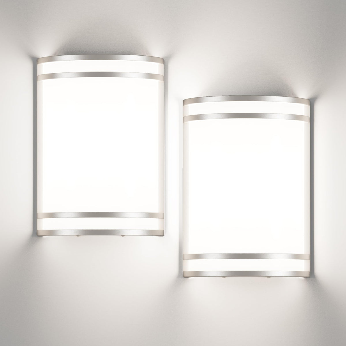 Modern Wall Sconces Set of Two (Brushed Nickel / 2 Pack)
