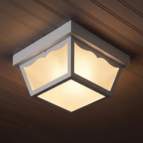 10.25" 2 Light Flush Mount Light (White / 10.25-Inch Diameter x 5.5-Inch Height / 2-Light)