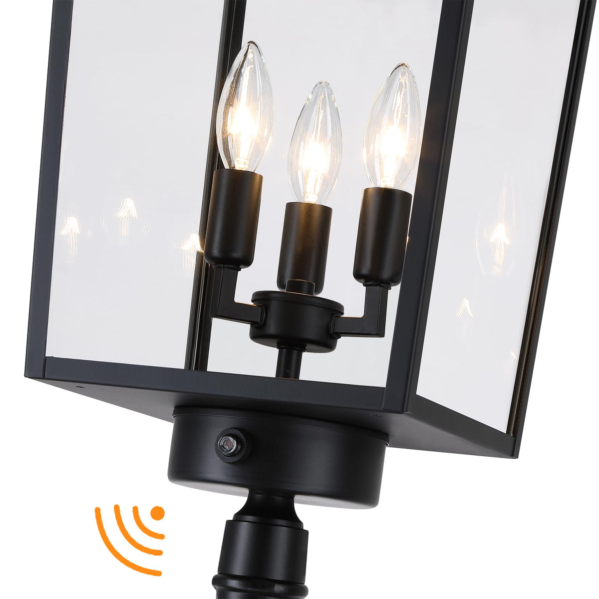 92"Dusk to Dawn Outdoor Post Light (Black (3-Light with Dusk to Dawn Sensor))