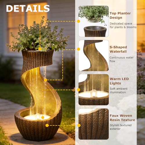 S Curved Water Fountain Outdoor