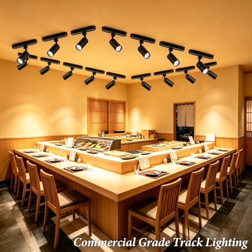 Mini Track Lighting Kit 3CCT 2PCS Black Flexible Space Saving (Black 3CCT / 2‑Light 0.6Ft Track Kit)