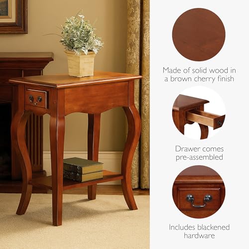 Wave End Table (Brown Cherry)
