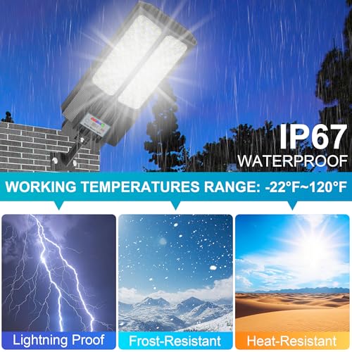 Solar Street Lights Outdoor Waterproof Dusk to Down with Motion Sensor