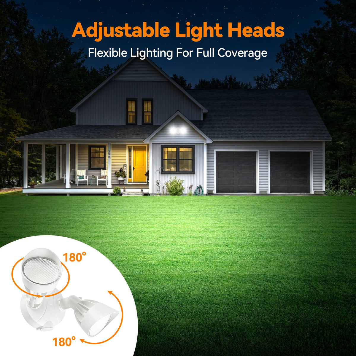45W 5500LM Outdoor Flood Lights (White / 2 Pack)