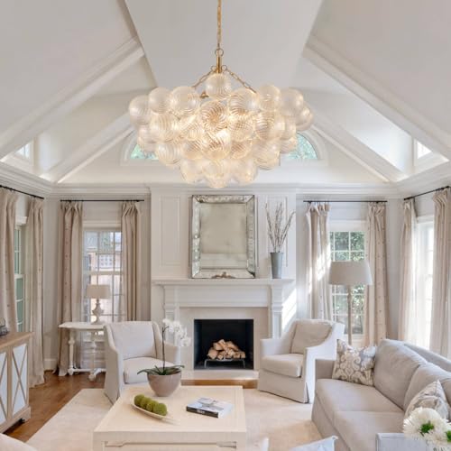 Modern Glass Chandelier (Pendant 9-Light 31.1 inches Gold)