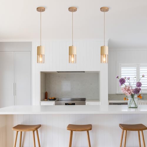 Pendant Light Fixtures (Gold & Amber—Cord / 2 Pack)