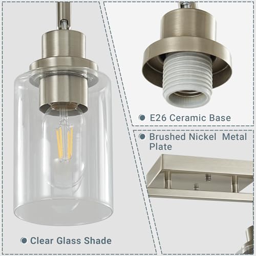 6 Light Brushed Nickel Track Lighting Kit with Clear Glass (Brushed Nickel / 6-Light)