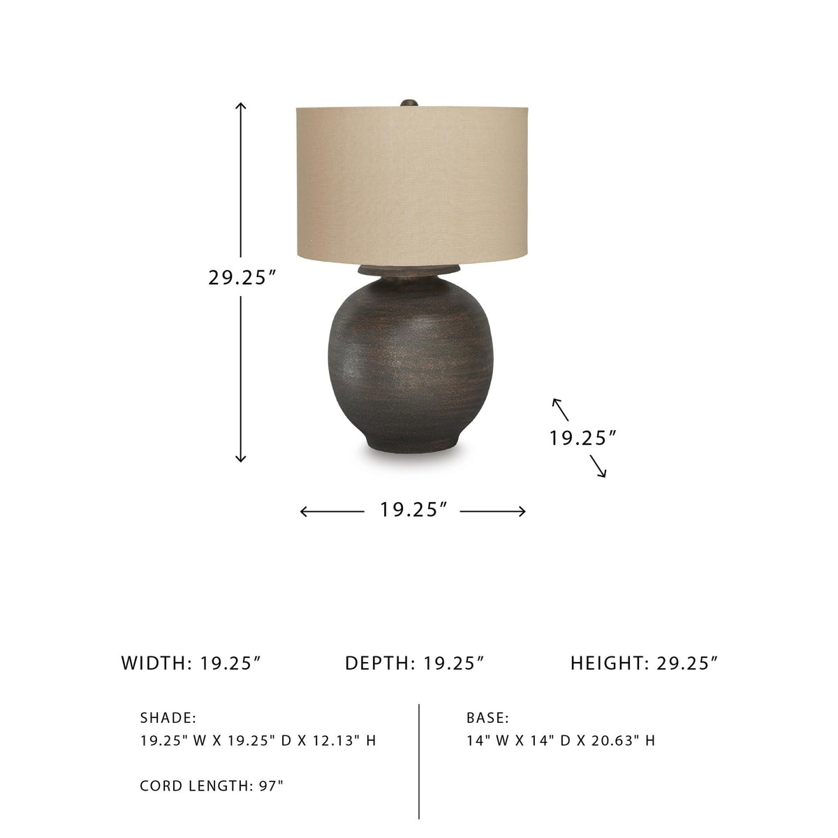 Carlenbury Retro Metal Table Lamp (Antique Brown / Table Lamp)
