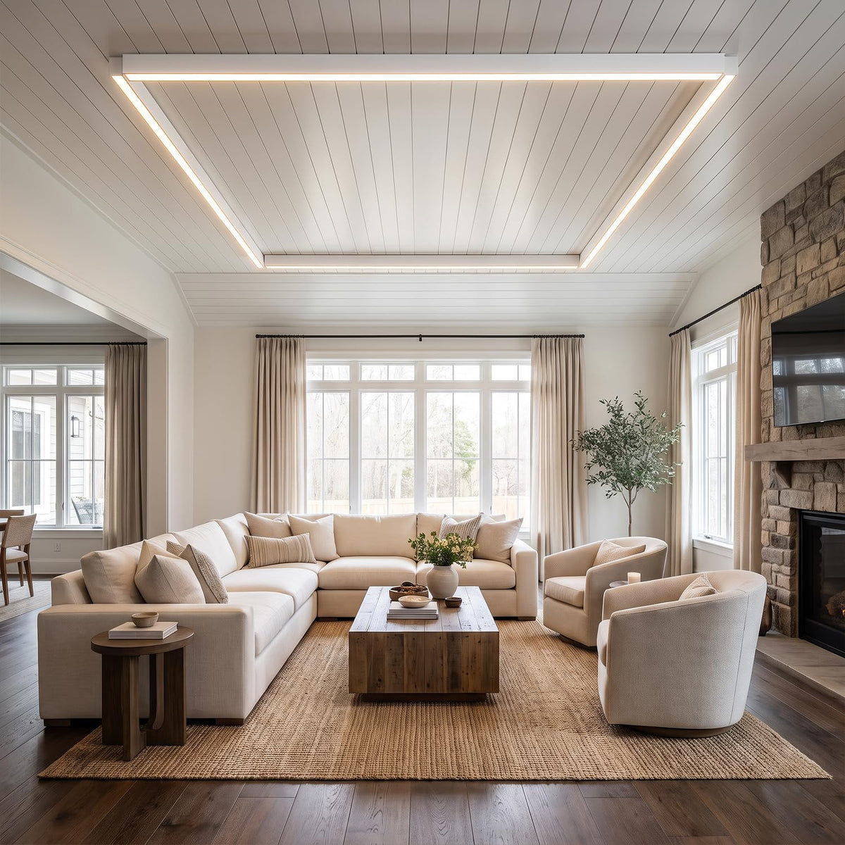 white ceiling light LED (White / 78.7IN)