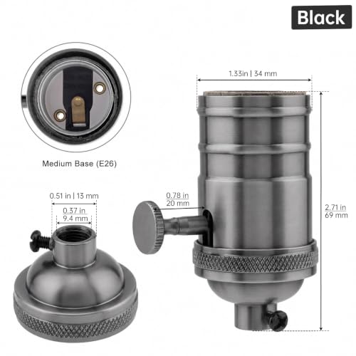 Black Lamp Socket (Black)