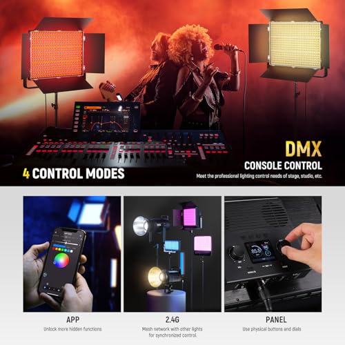 150W RGB LED Panel Video Light Kit with Barn Doors (AP150C)