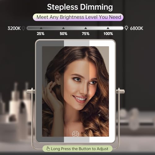 8.7" 5000mAh Rechargeable Wall Mounted Makeup Mirror (Nickel B)