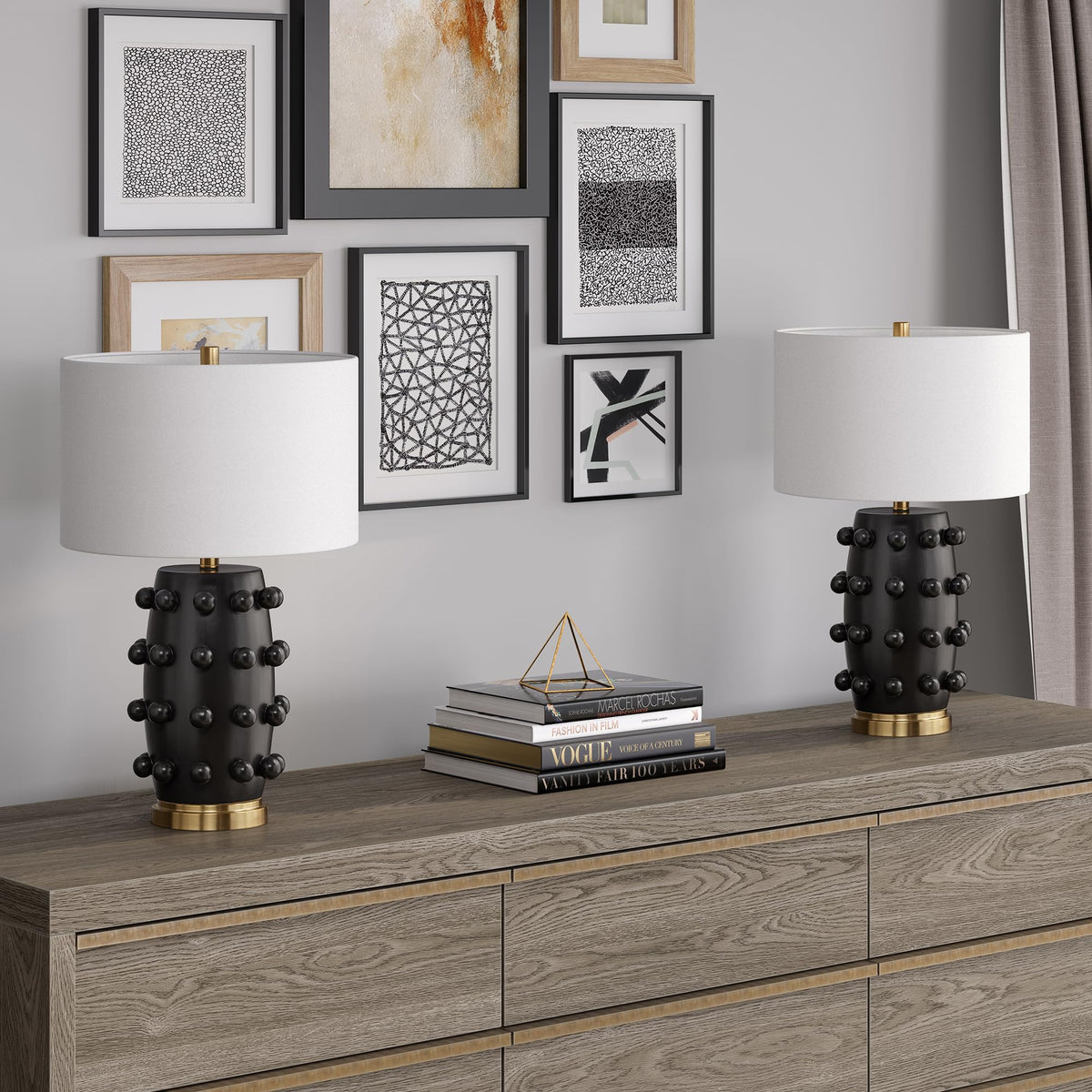 26" Modern 1 Light Table Lamp (Flat Black)