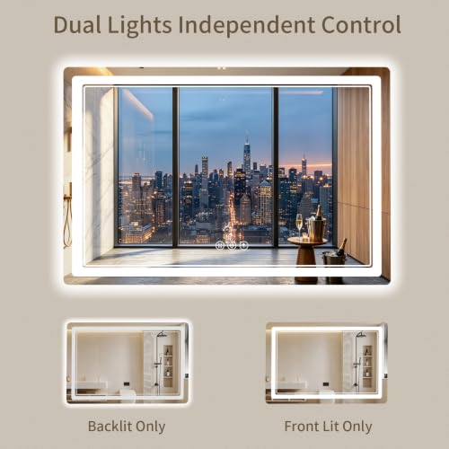 32"x48" LED Bathroom Mirror with Lights (48"L x 32"W)