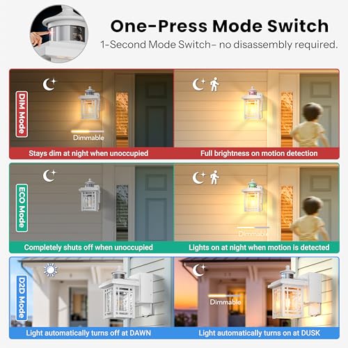 Porch Light with Outlet (White / 1-pack)