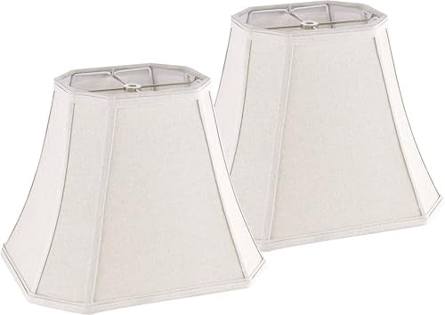 Bell Lamp Shades for Table Lamps Set of 2 (8 x 14 x 11 inches - 2 Pack / Beige)