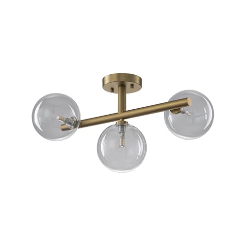 Semi Flush Ceiling Light Glass Globe