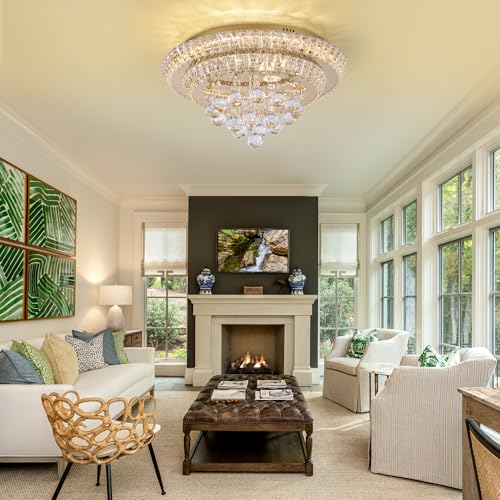 Elegant LED Crystal Raindrop Ceiling Light