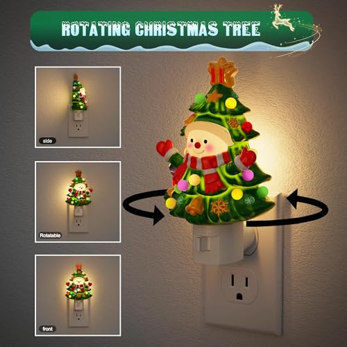 Christmas Tree & Snowman Night Light (Christmas tree and snowman-3000K / 2 Pack)