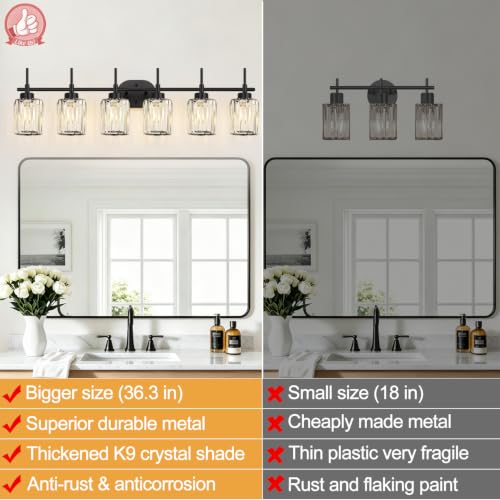Modern Bathroom Vanity Light 6 (Matte Black / 6-light)