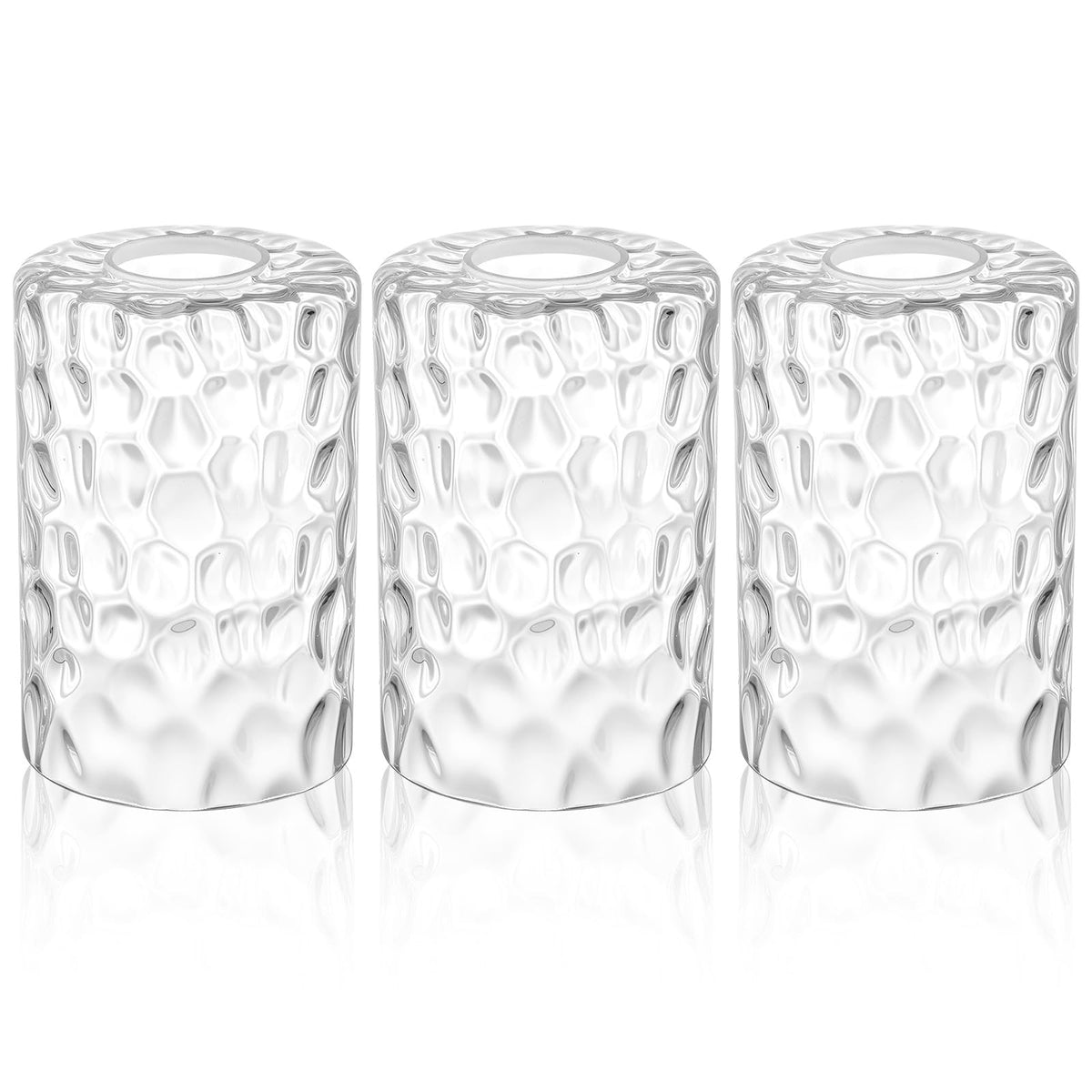 8 Pcs Clear Hammered Glass Lamp Shade 1 (Clear / Hammered)